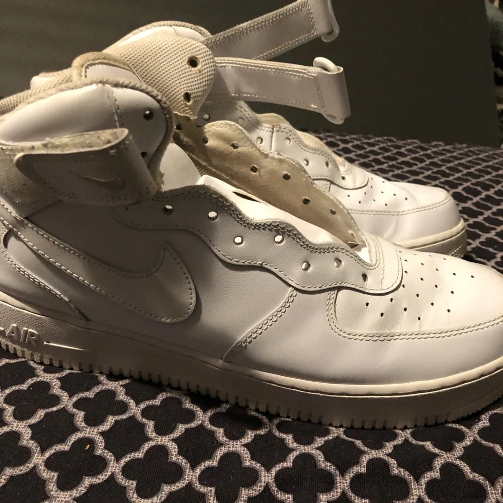 Nike Air Force 1 One Mid Triple White Leather Original CW2289-111 Size 13 Men's